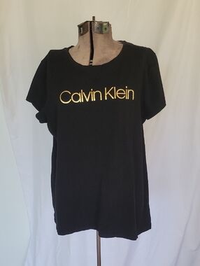Calvin Klein Logo T-shirt, XL, Black/Gold